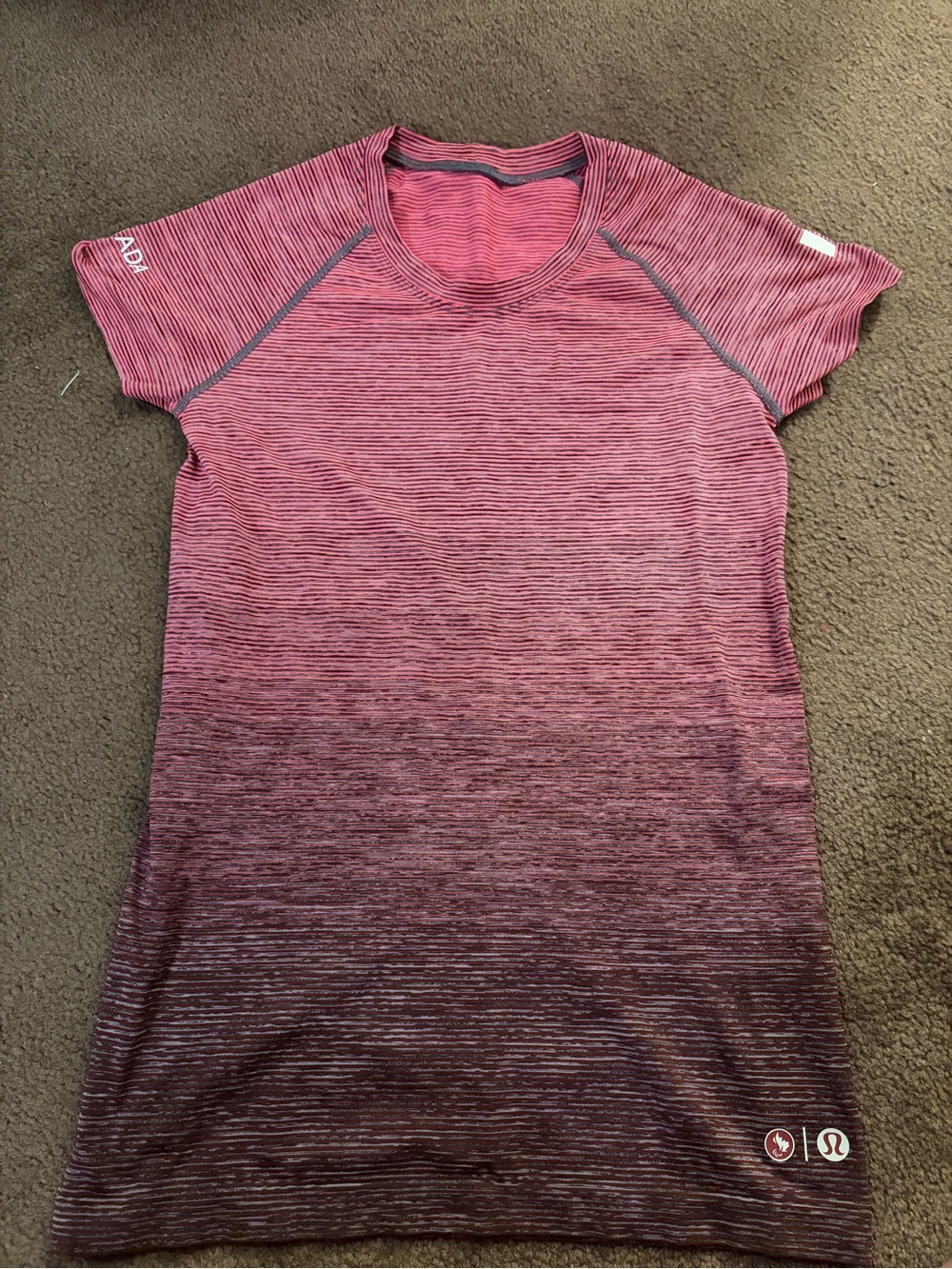 lululemon athletica Pink Ombre Short Sleeve Athletic Tee